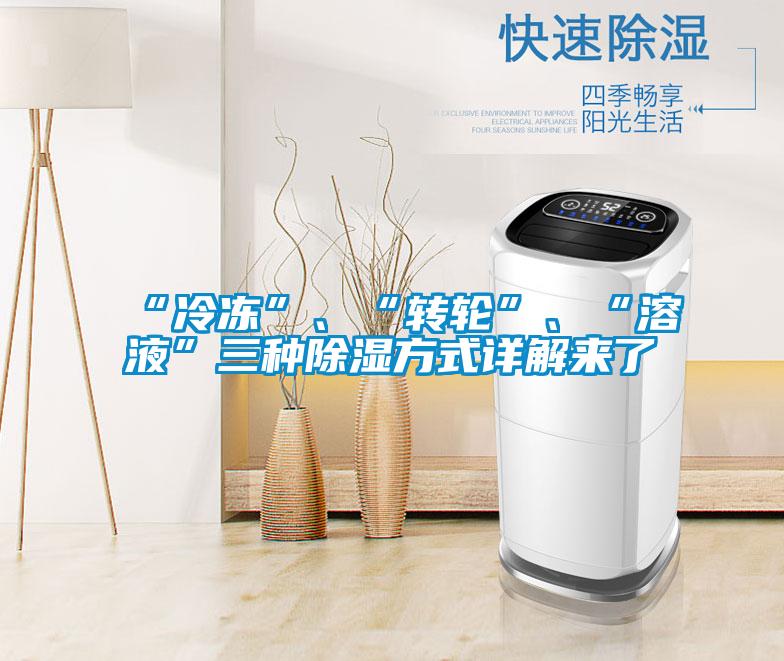 “冷凍”、“轉(zhuǎn)輪”、“溶液”三種除濕方式詳解來(lái)了