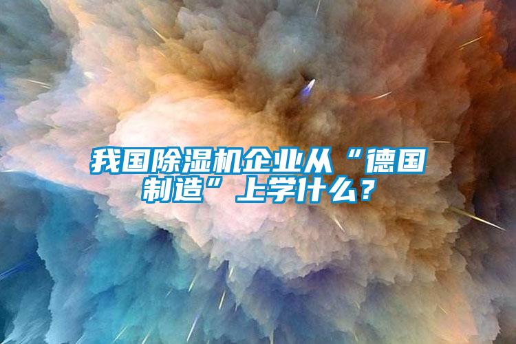 我國除濕機企業(yè)從“德國制造”上學什么？