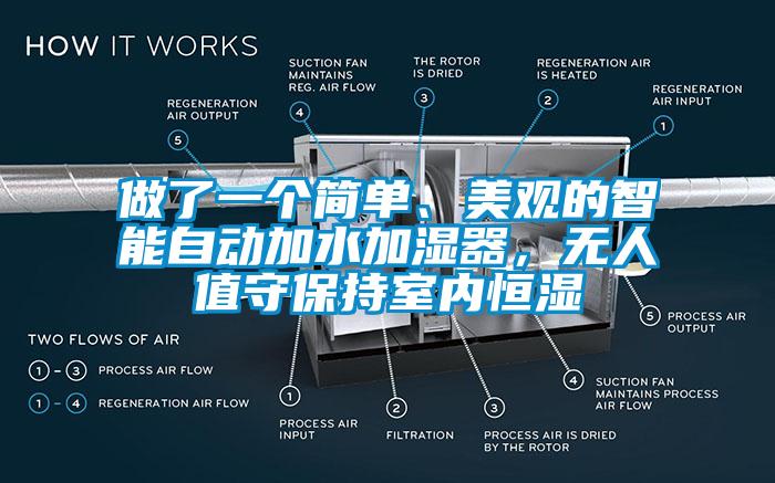 做了一個簡單、美觀的智能自動加水加濕器，無人值守保持室內(nèi)恒濕