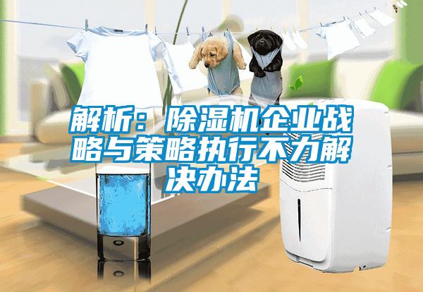 解析：除濕機企業(yè)戰(zhàn)略與策略執(zhí)行不力解決辦法