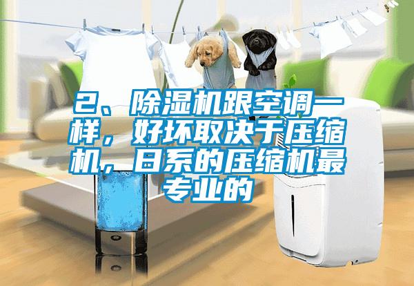 2、除濕機(jī)跟空調(diào)一樣，好壞取決于壓縮機(jī)，日系的壓縮機(jī)最專業(yè)的