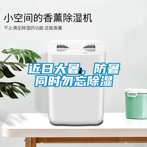 近日大暑，防暑同時勿忘除濕