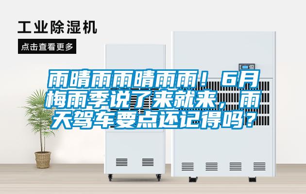 雨晴雨雨晴雨雨！6月梅雨季說了來就來，雨天駕車要點還記得嗎？