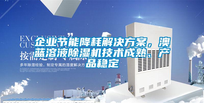 企業(yè)節(jié)能降耗解決方案，澳藍溶液除濕機技術成熟、產品穩(wěn)定