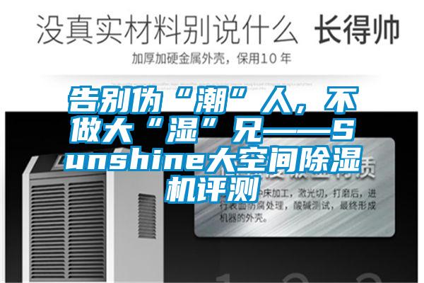 告別偽“潮”人，不做大“濕”兄——Sunshine大空間除濕機評測