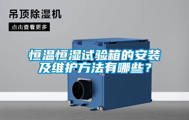 恒溫恒濕試驗(yàn)箱的安裝及維護(hù)方法有哪些？