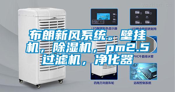 布朗新風系統(tǒng)。壁掛機，除濕機，pm2.5過濾機，凈化器