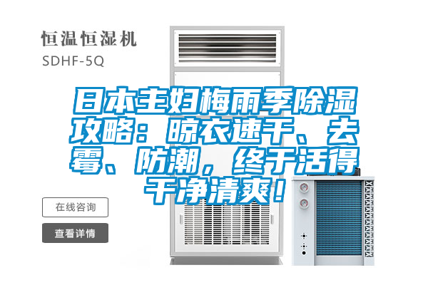 日本主婦梅雨季除濕攻略：晾衣速干、去霉、防潮，終于活得干凈清爽！