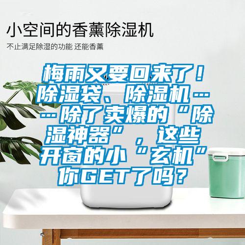 梅雨又要回來了！除濕袋、除濕機(jī)……除了賣爆的“除濕神器”，這些開窗的小“玄機(jī)”你GET了嗎？