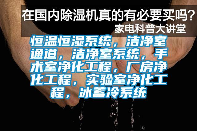 恒溫恒濕系統(tǒng)，潔凈室通道，潔凈室系統(tǒng)，手術(shù)室凈化工程，廠房凈化工程，實驗室凈化工程，冰蓄冷系統(tǒng)