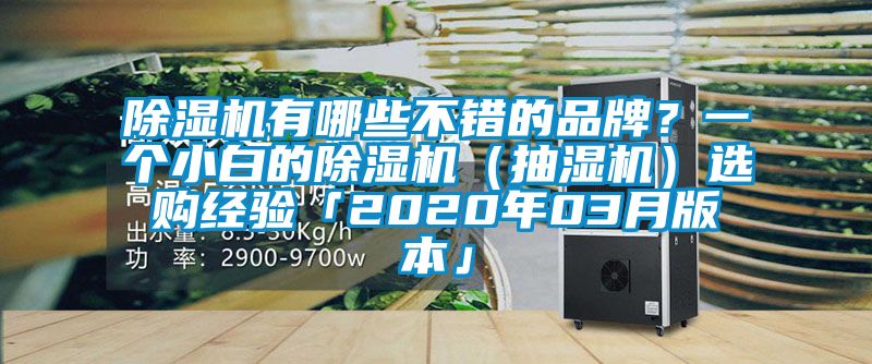 除濕機(jī)有哪些不錯(cuò)的品牌？一個(gè)小白的除濕機(jī)（抽濕機(jī)）選購經(jīng)驗(yàn)「2020年03月版本」