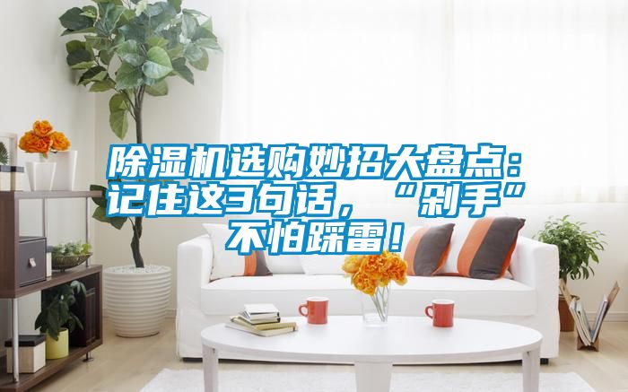 除濕機(jī)選購(gòu)妙招大盤(pán)點(diǎn)：記住這3句話，“剁手”不怕踩雷！